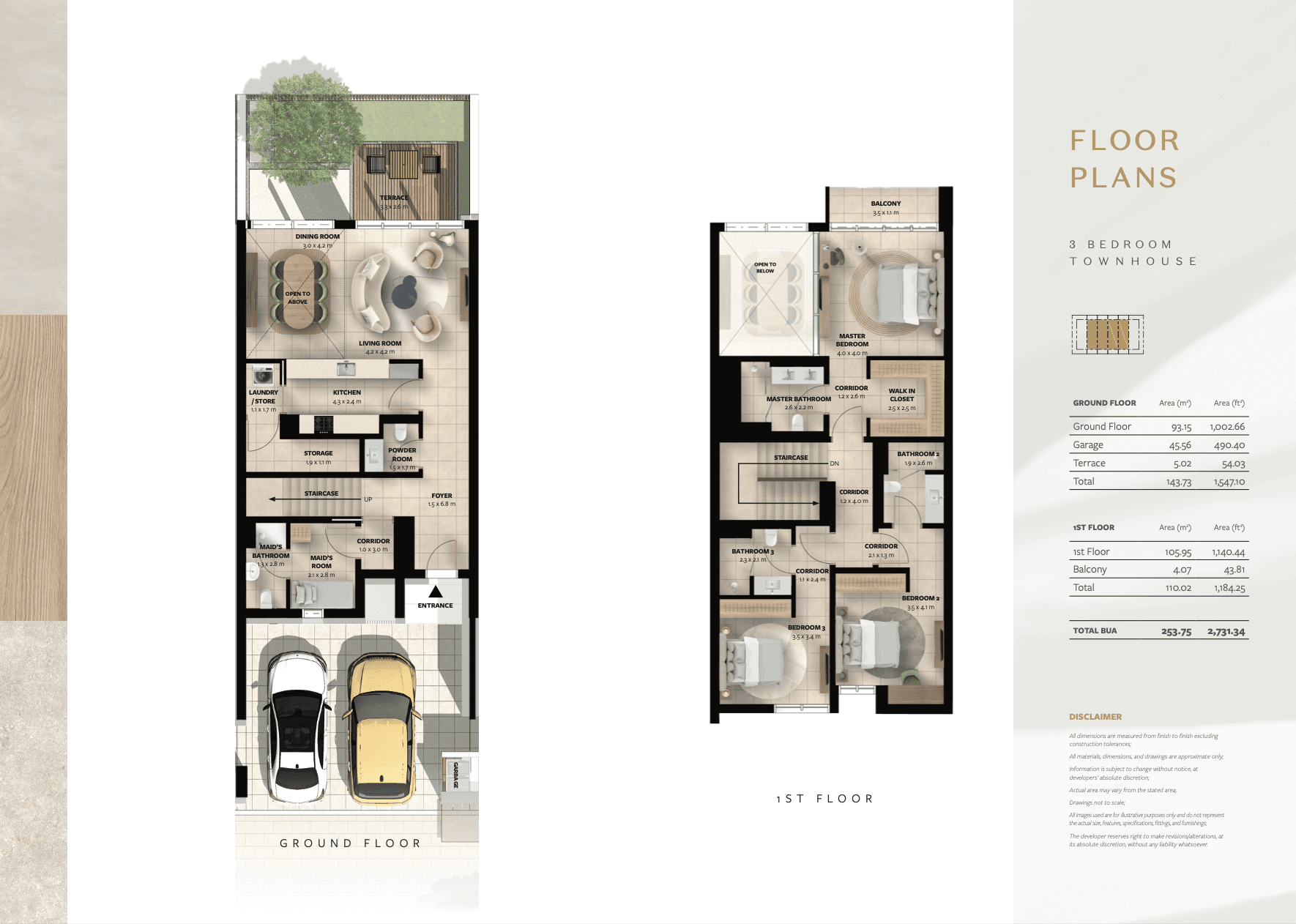 3BR Townhouse Floor Plan